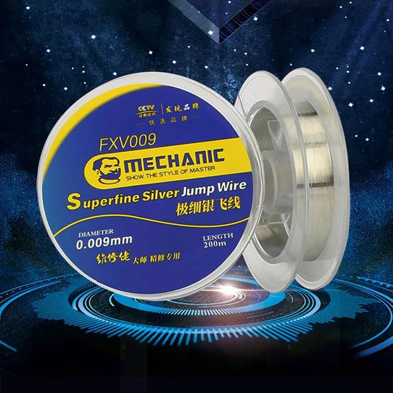 0.009Mm Zilver Jump Draad Pcb Link Draad Solderen Draad Vingerafdruk Onderhoud Vliegen Lijn Mobiele Telefoon Computer Reparatie Tools