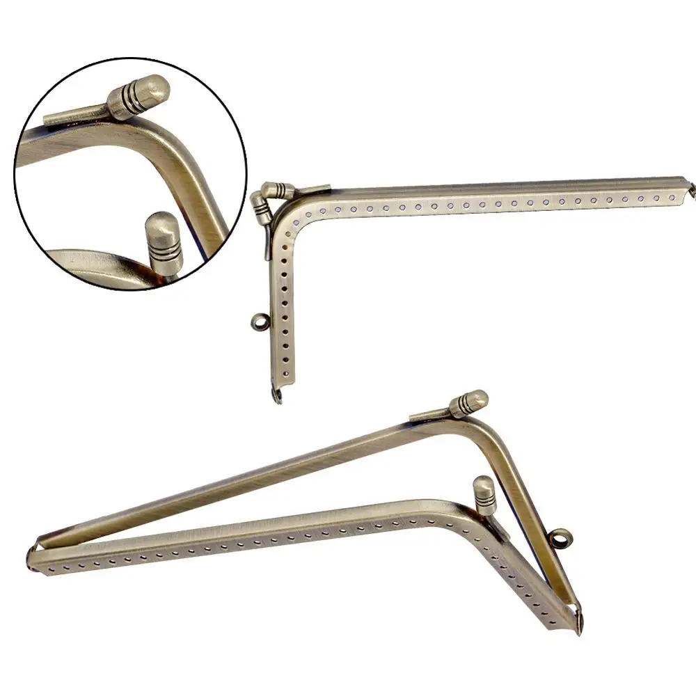 1Pcs L Shape Metal Kiss Clasp Lock Smooth Bronze Purse Frame Bronze 4 Sizes Wallet Mouth Clasp For Purse Accessory Bag DIY