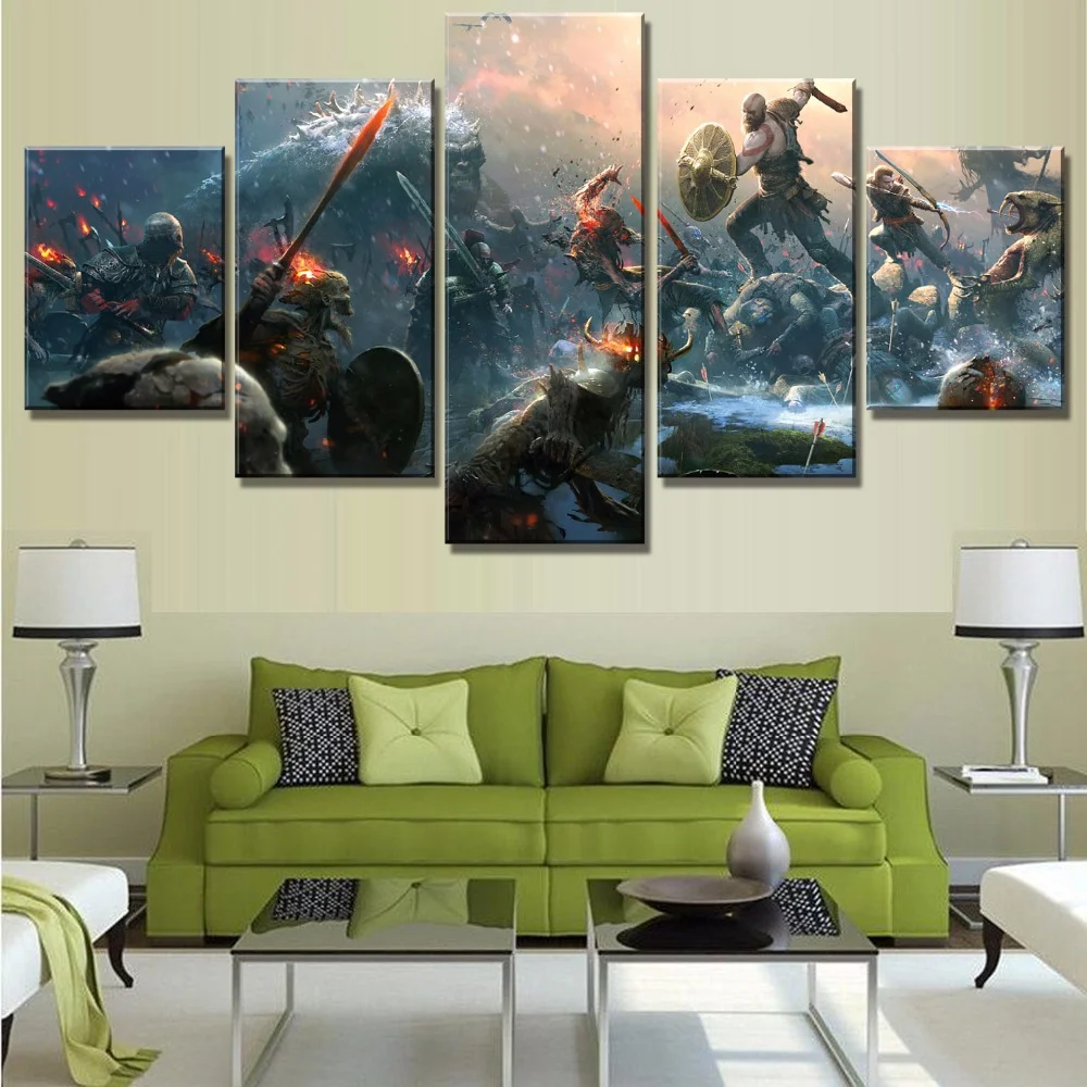 Game Character Modular Pictures Posters, Canvas Wall Art, Home Decorative Framed, Modern Living Room Decoration Paintings, 5 PCs