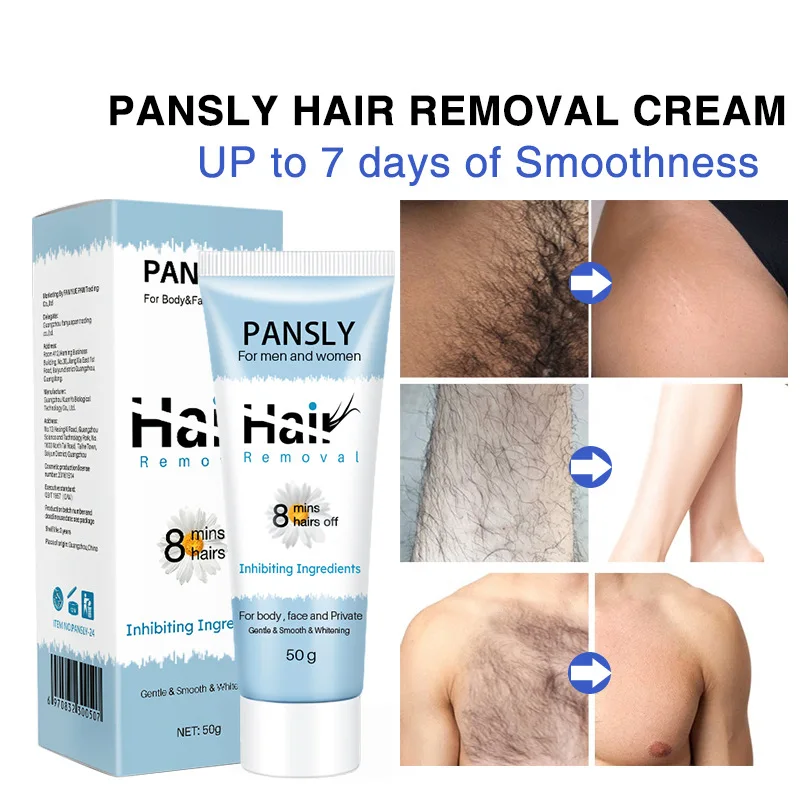 Pansly Painless Hair Remover and Growth Inhibitor Facial Hair Removal Cream Spray Beard Bikini Intimate Face Legs Body Armpit