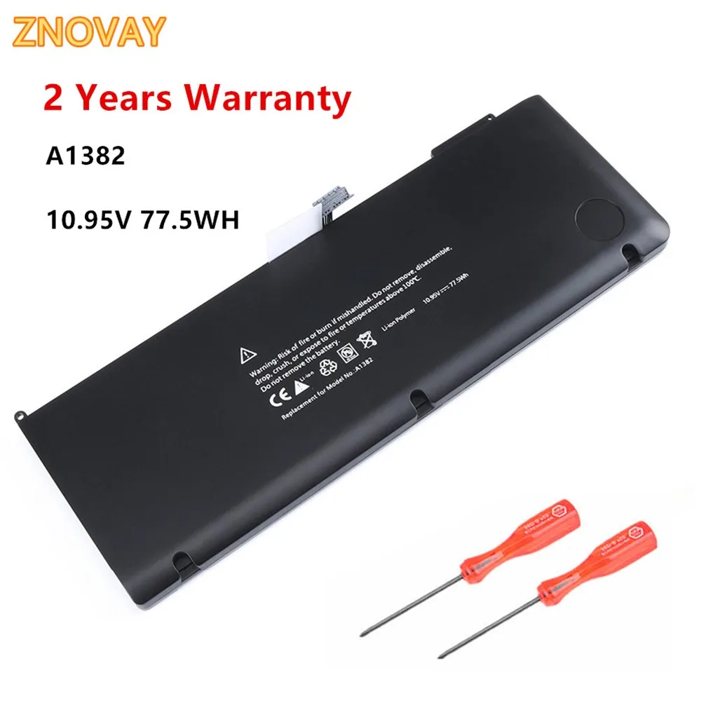 

A1382 Laptop Battery For Apple Macbook Pro 15" Early 2011 Late 2011 Mid 2012 020-7134-01 661-5844 A1286 10.95V 77.5WH