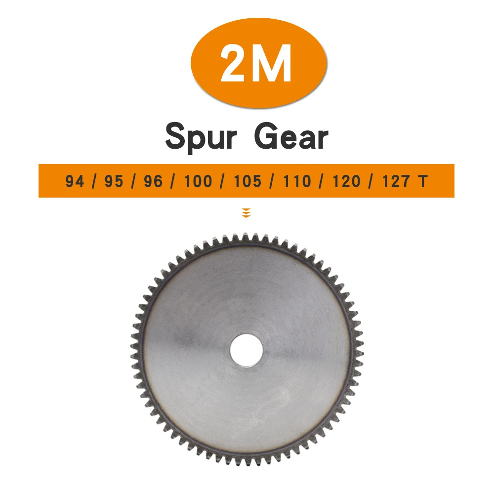 

Cylindrical Gear 2M-94/95/96/100/105/110/120/127T SC45# Carbon Steel Spur Gear Total Height 20mm High Frequency Quenching Teeth