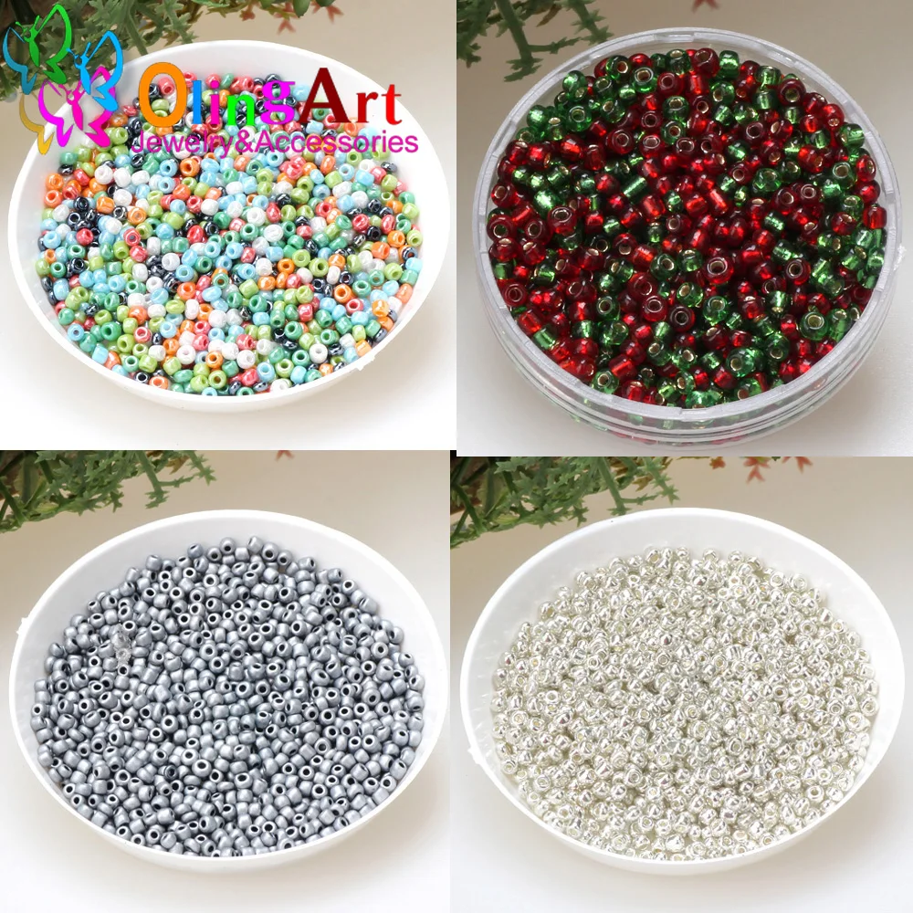 Olingart 1000 peças 2mm pingente multicolorido venda de contas de semente de vidro pulseira diy colar para fazer jóias acessórios artesanais