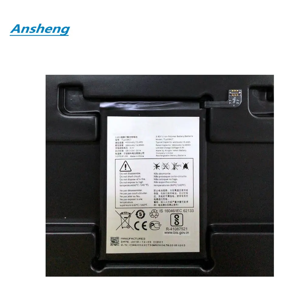 New 3.8V 4000mAh TLP038C7 Battery For Alcatel 3x (2019) 2019 5048 5048A 5048Y 5048I 5048U Mobile Phone