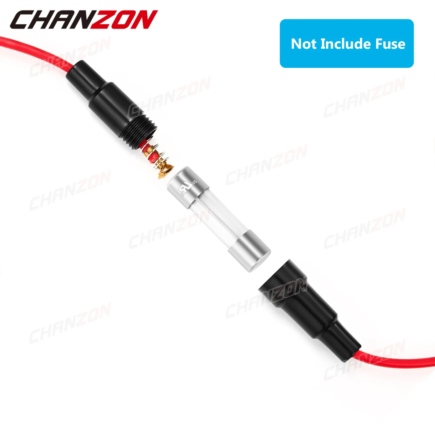 10 Uds 5x20 cajas de fusibles de vidrio en línea soporte tipos de tornillos caja de tubo soporte de sujeción de soplado 250V 125V 12V 5x20mm 22 AWG línea de cable