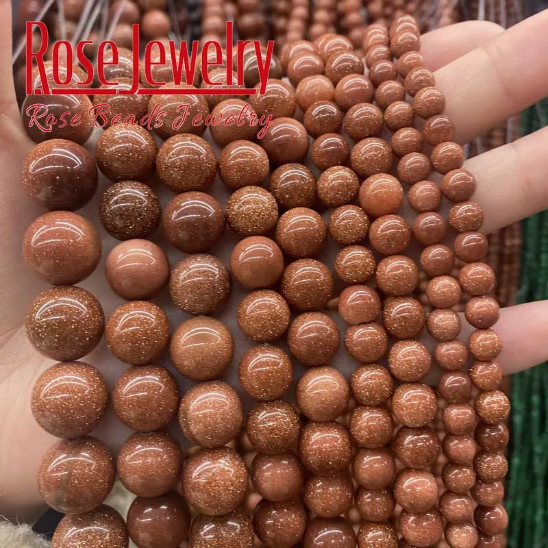 Natural Golden SandStone Beads Sand Stone Round Loose Beads For Jewelry Making DIY Bracelet Accessories 15\