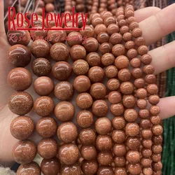 Natural Golden SandStone Beads Sand Stone Round Loose Beads For Jewelry Making DIY Bracelet Accessories 15