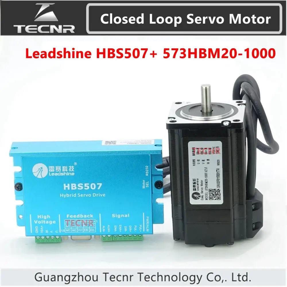 

Orignal Leadshine Closed Loop driver kit 2NM HBS507 573HBM20-1000 3 phase servo motor with 1000 line encoder