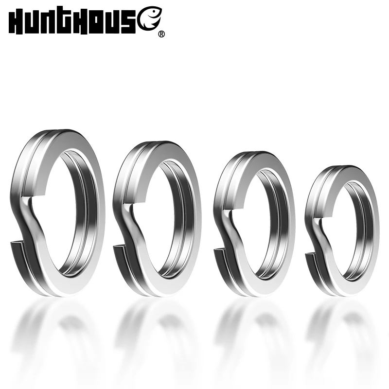 Hunthouse Flatten double circle 30PCS/bag High Carbon Stainless Steel Connector Fishing Split Rings Swivel Fishing tools lw311