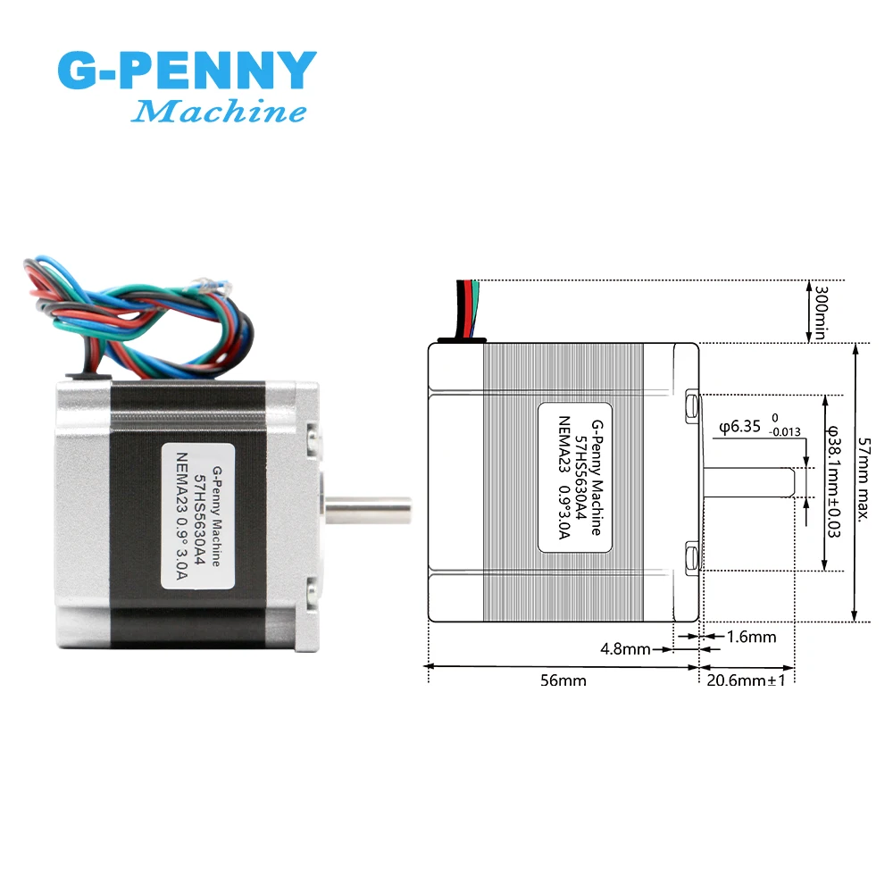 CNC Nema23 Stepper motor 57x56mm 0.9 Degree 3A 1.2N.m Stepping Motor 180Oz-in for CNC engraving milling machine 3D printer