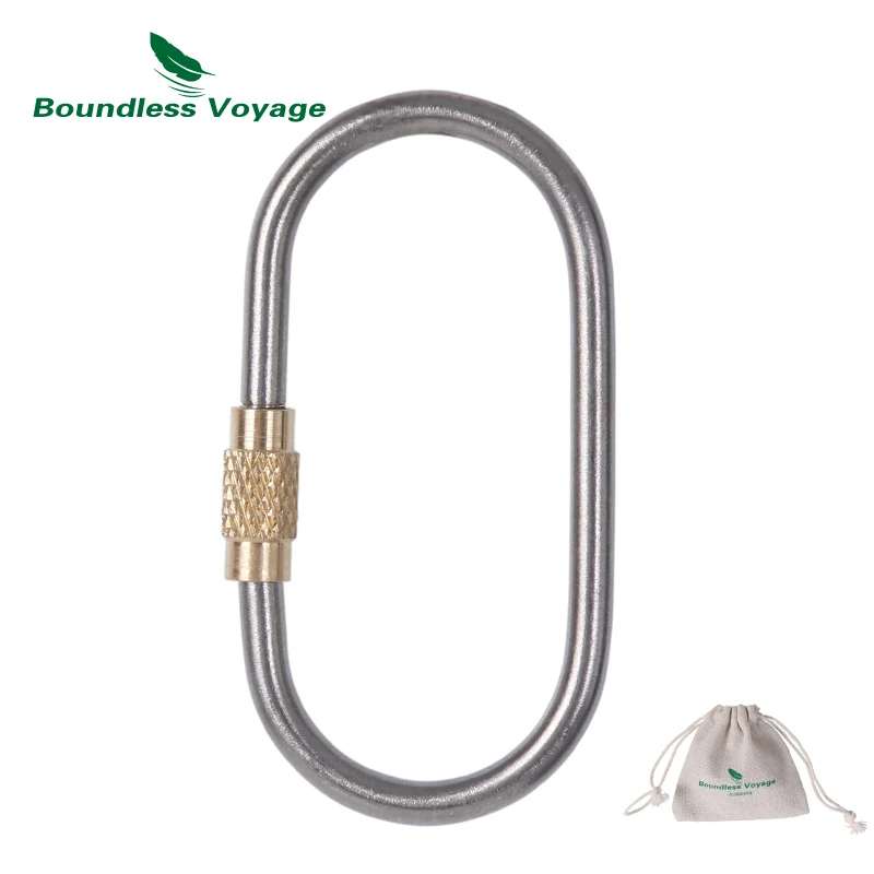 Boundless Voyage Titanium Carabiners Outdoor Camping Hook Buckle with Lock Climbing Accessories Quickdraws
