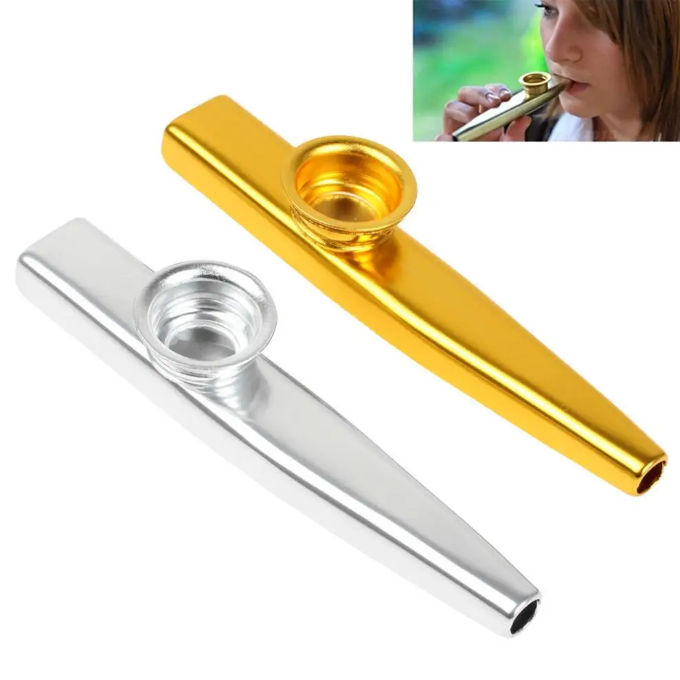 

Durable Musical Instrument Metal Kazoo with Flute Diaphragm for for Beginners Kids Children Great Gift