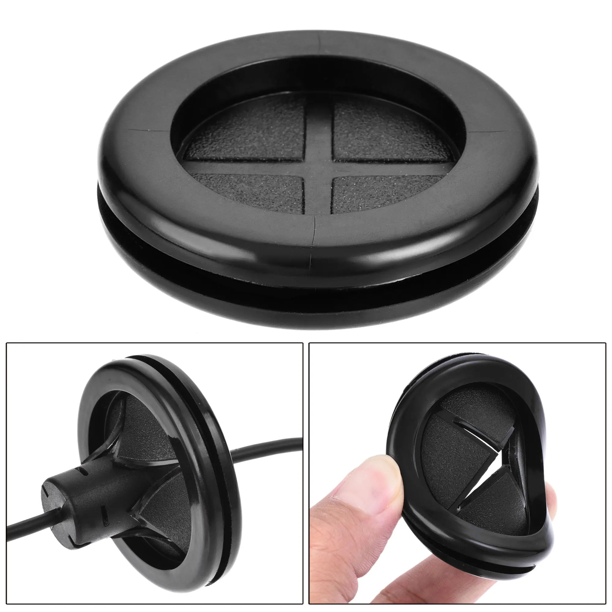 4Pcs Black Electrical Rubber Grommet Round Double-Sided Mount Dia 32 mm Wiring Grommets Hole Plug Electrical Wire Gasket