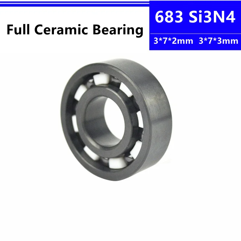 4pcs/10pcs Si3N4 ceramic bearing 683 3*7*2mm 3*7*3mm full Ceramic ball bearings 3x7x2mm 3x7x3mm