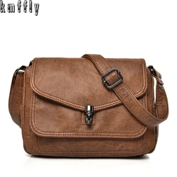 Vintage Soft Leather femmels' Shoulder Bags Luxury Handbags Women's Packet New Designer Small Crossbody Bag 2021 Sac à Femme