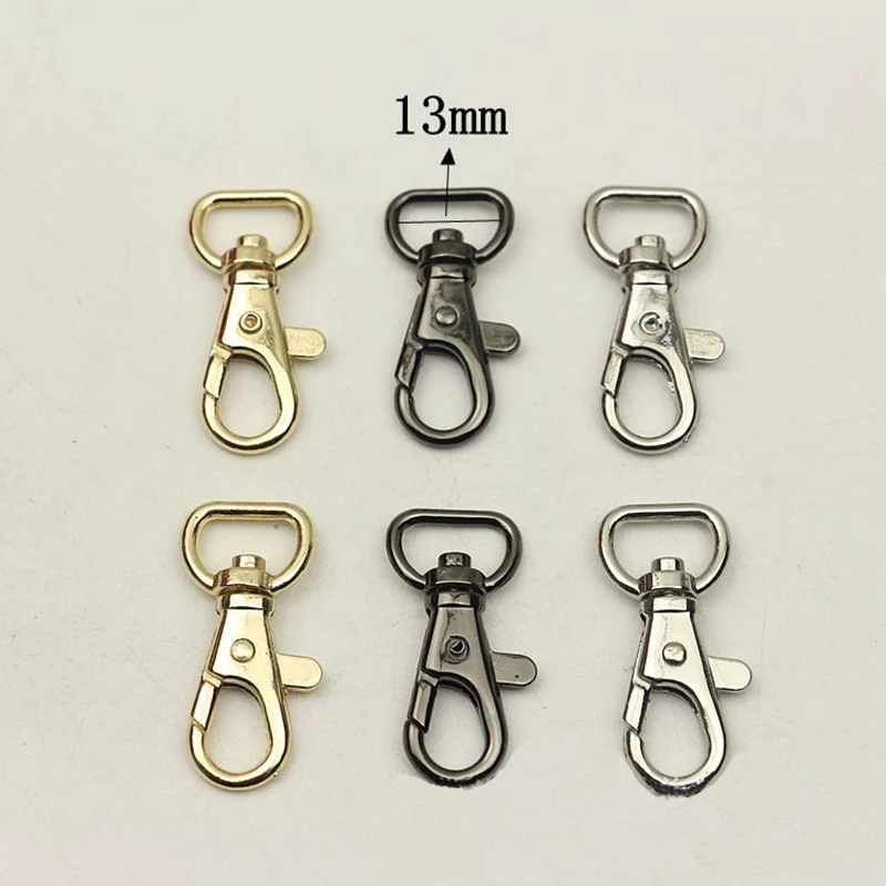 

50pcs Alloy Swivel Clasps Snap Hook Trigger Snap Key Chain Hook Lanyard for Jewelry 13x39mm