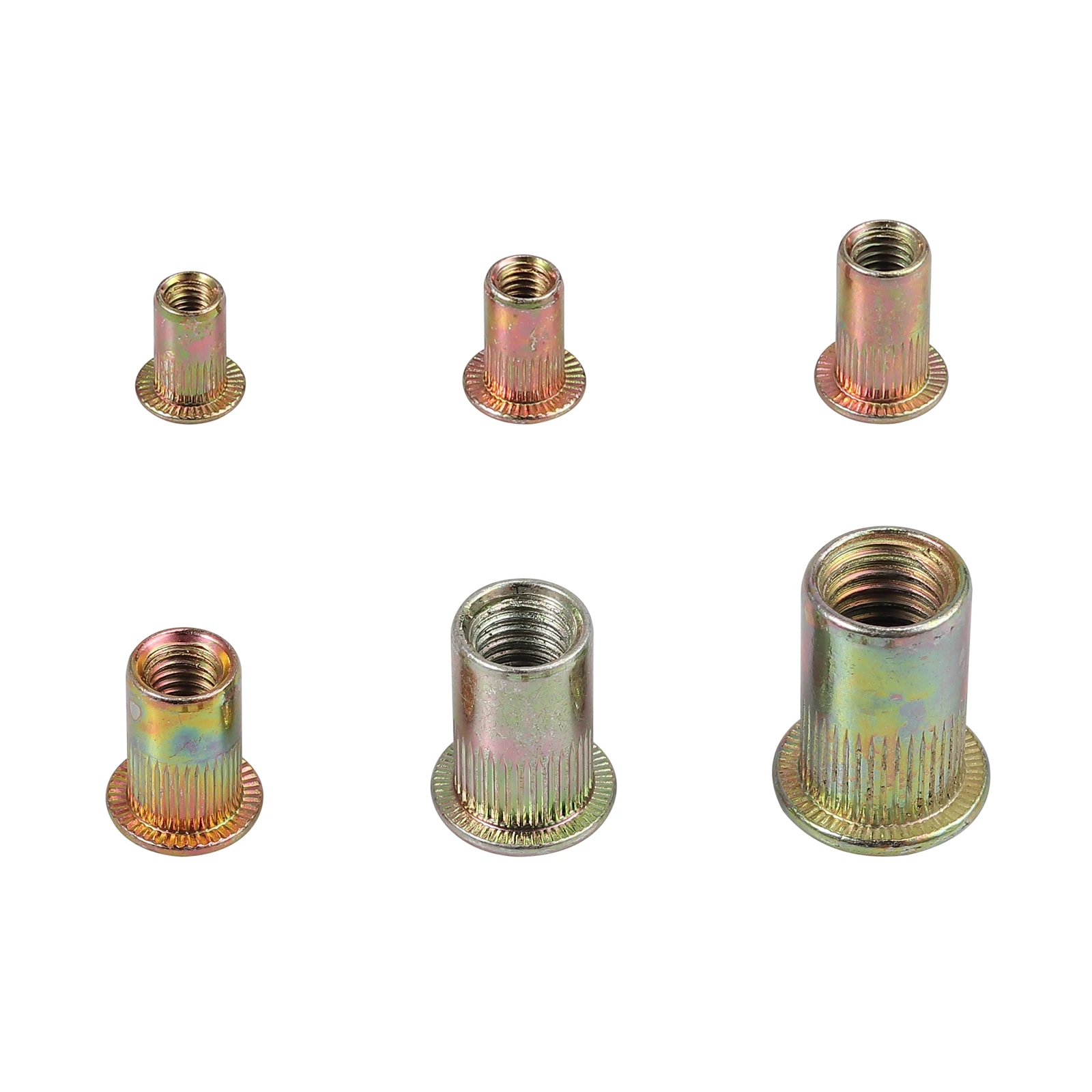 JUSTOOL 220 Buah Mur Rivet Alloy Aluminium Set Mur Rivet Kepala Datar Mur Rivet M3 M4 M5 M6 M8 M10 Kit Kacang Rivet Insert