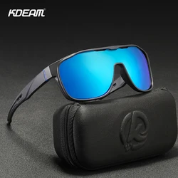 KDEAM One Piece Shape Polarized Sunglasses Men Sports Shield Glasses Oversized Reduce windage Designed Frame