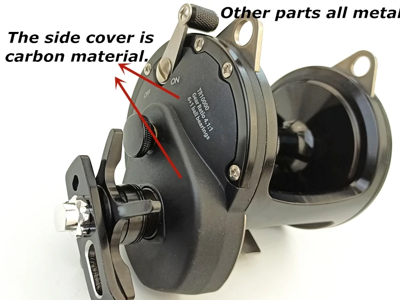 TR10000 Full Metal Heavy Trolling Reel Strong 30kg Drag Power Blue See Boat Fishing Big Drum Reel Right Hand Baitcasting Reel