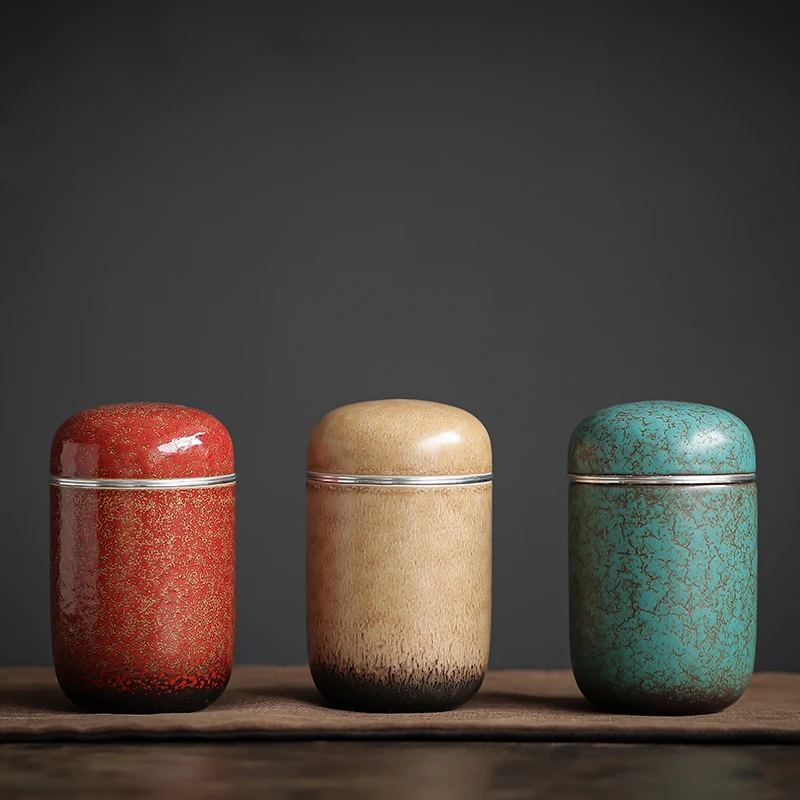 

LUWU small size ceramic tea cans loose tea canister for tea