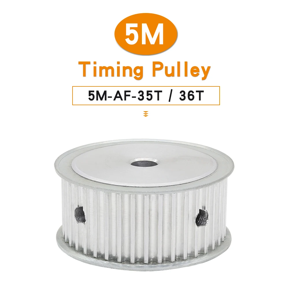 

5M-35T/36T Pulley Wheel Bore 8/10/12/14/15/16/17/19/20/22/25 mm Aluminium Alloy Belt Pulley AF Shape For Width 25mm Timing Belt