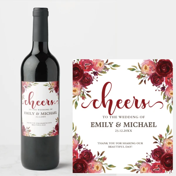 Custom name and date LOGO, personalized stickers, wedding champagne labels, packaging stickers, custom wine bottle labels