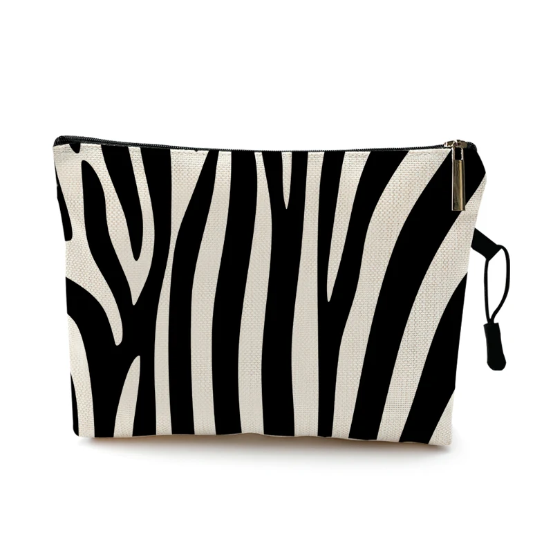 Cosmetic Bag Case Women Makeup Bag Fashion Leopard Print Zebra Striped Teenager Girls Ladies Cosmetics Make Up Pouches Organizer