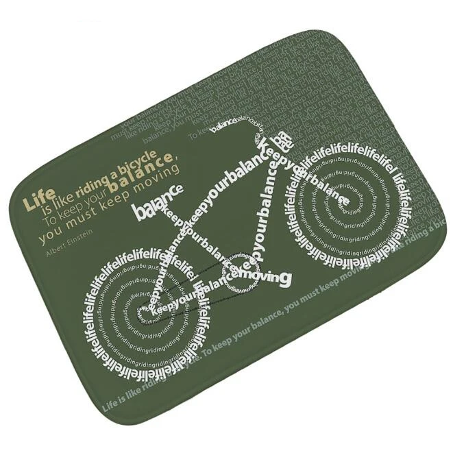 

Stylish Life Is Like Riding a Bicycle Bike Quote Bathroom Kitchen Door Mat Hallway Motivational Doormat Rug Carpet Rubber Decor