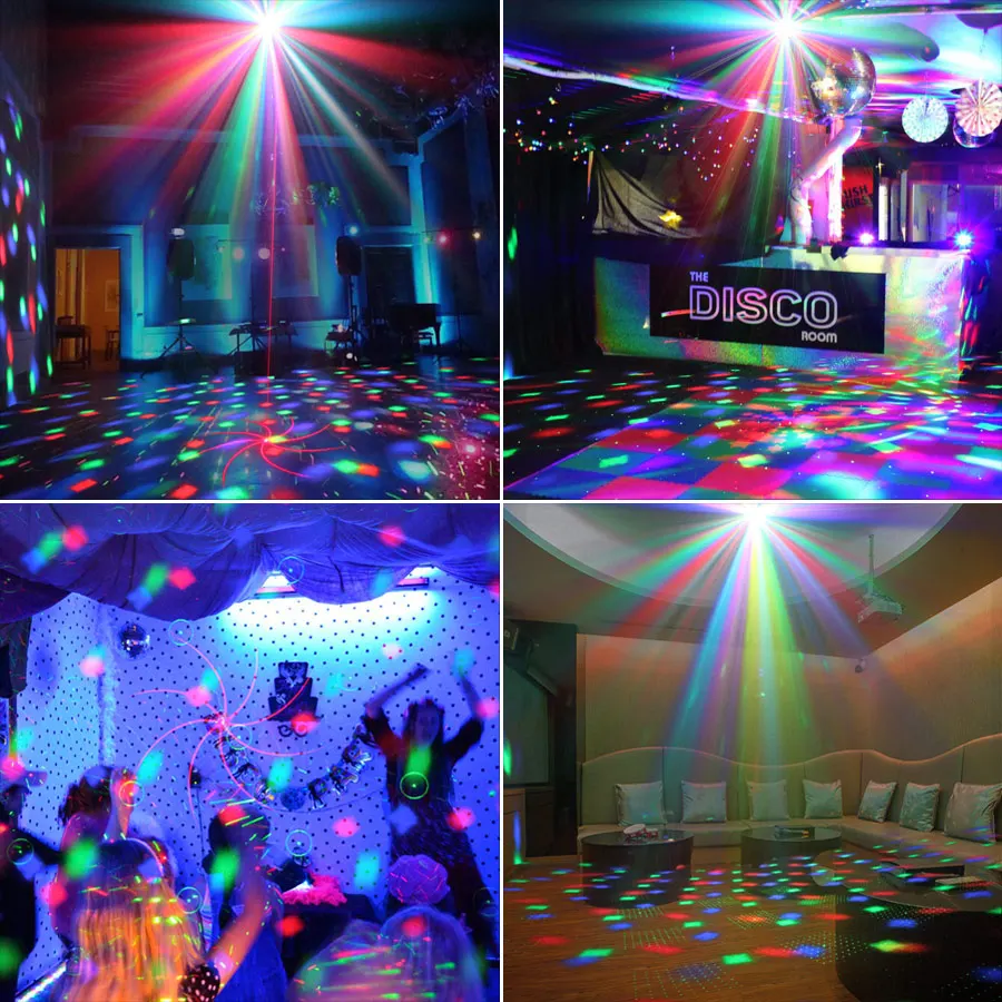 NOWOŚĆ 9W Magic Ball DJ RGB LED Party Disco Light R&G Laser 16 Patterns Projector Dance KTV Birthday Stage Effect Mini Lamp R12N8