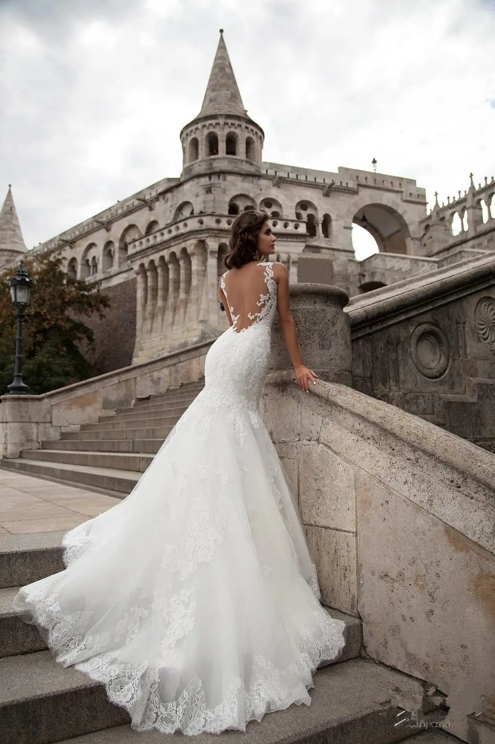 Sereia boêmio vestidos de casamento 2020 apliques rendas vestido de noiva feito sob encomenda vestido de noiva