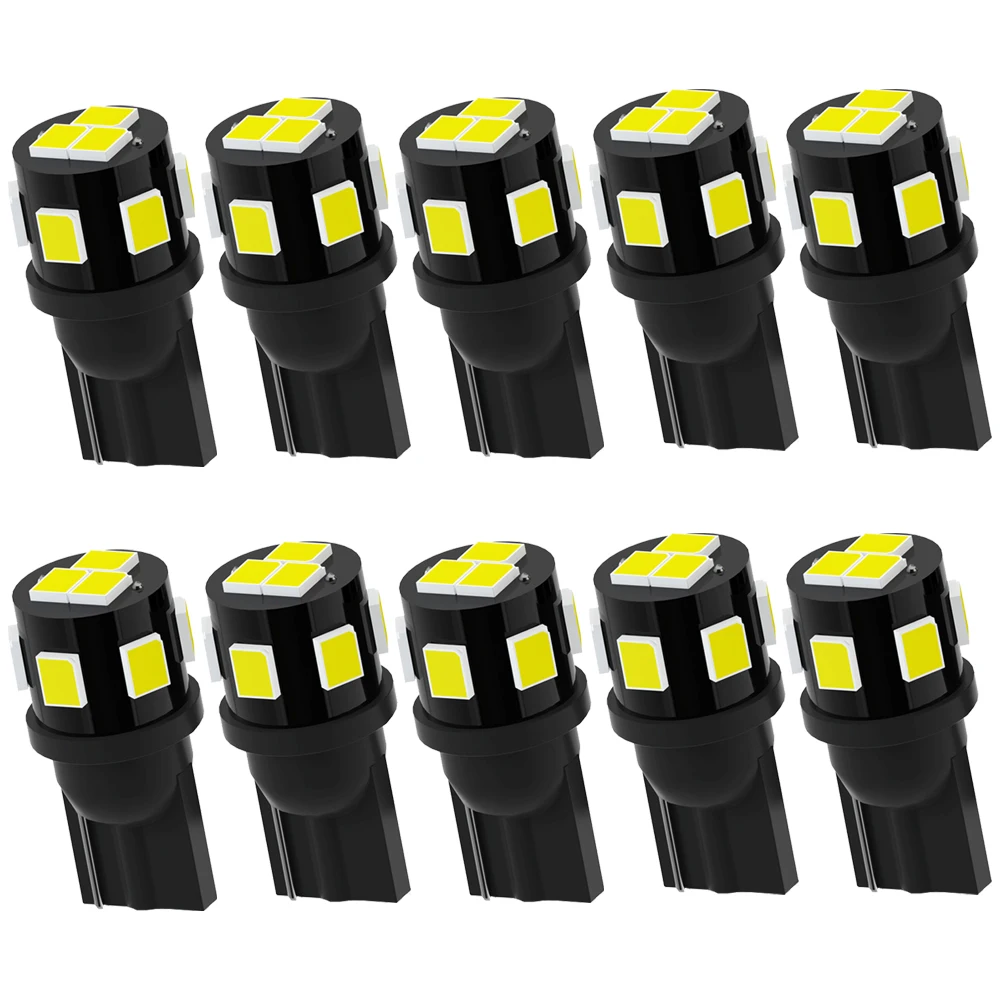 

10pcs W5W 194 T10 2835 9SMD LED Car Bulb 6000K White Wedge License Plate Lamp Dome Light White Diedo High Quality 12V