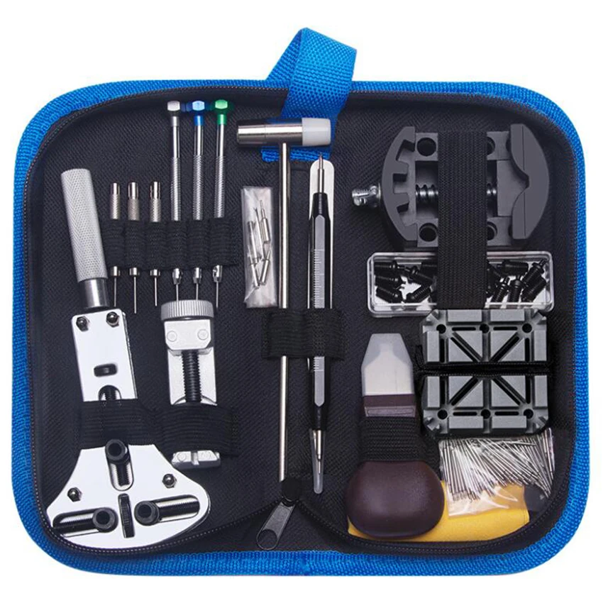 146PCS/Set Watch Repair Tools Kits, Watch Battery Replacement Watchband Link Remover Spring Bar Tool Kit with Carrying Case