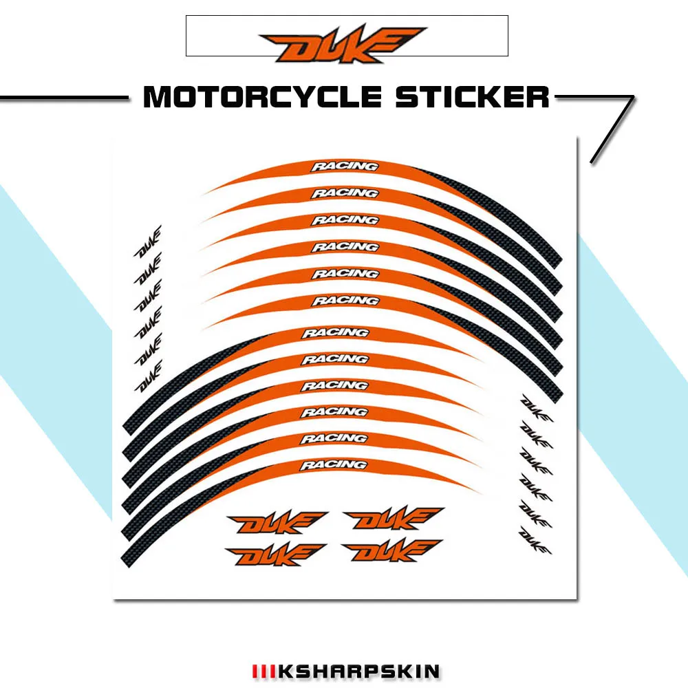 

High-quality waterproof decals for modification of motorcycle wheel rim stickers for KTM DUKE