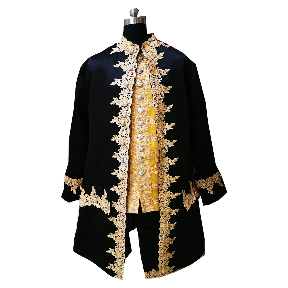 D-395 black Victorian /Civil War  mens period costume Medieval Renaissance stage performance/Prince charming William