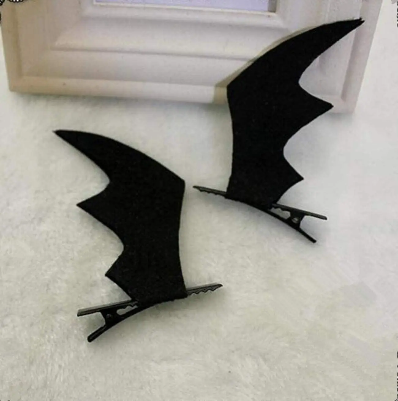 SmilePunk Lolita Little Devil Vampire Bat Wings Bobby Pin Hair Clip Hair Accessory for Hallowmas Party A Pair Black