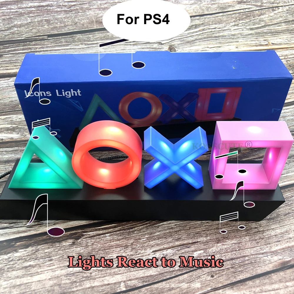 

Voice Control Game Icon Light PS4 Mood Flash Lamp Acrylic Atmosphere Neon Light Sign Commercial Lighting Club Wall Decoration