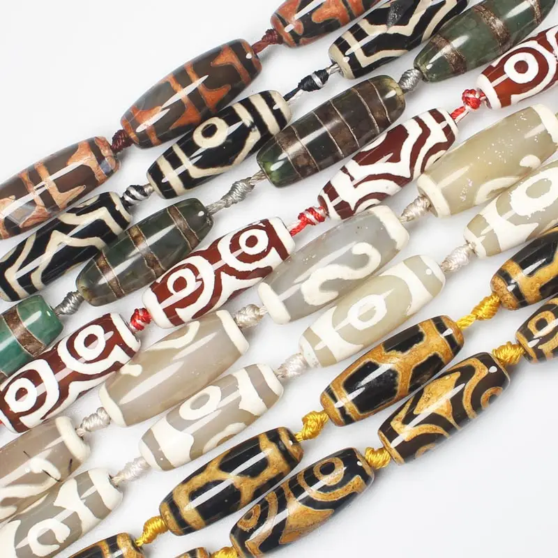 6pcs ,Many Patterns 10-12x28-30mm Oval Dzi agates Loose Beads , For DIY Jewelry Making, pendant,necklace