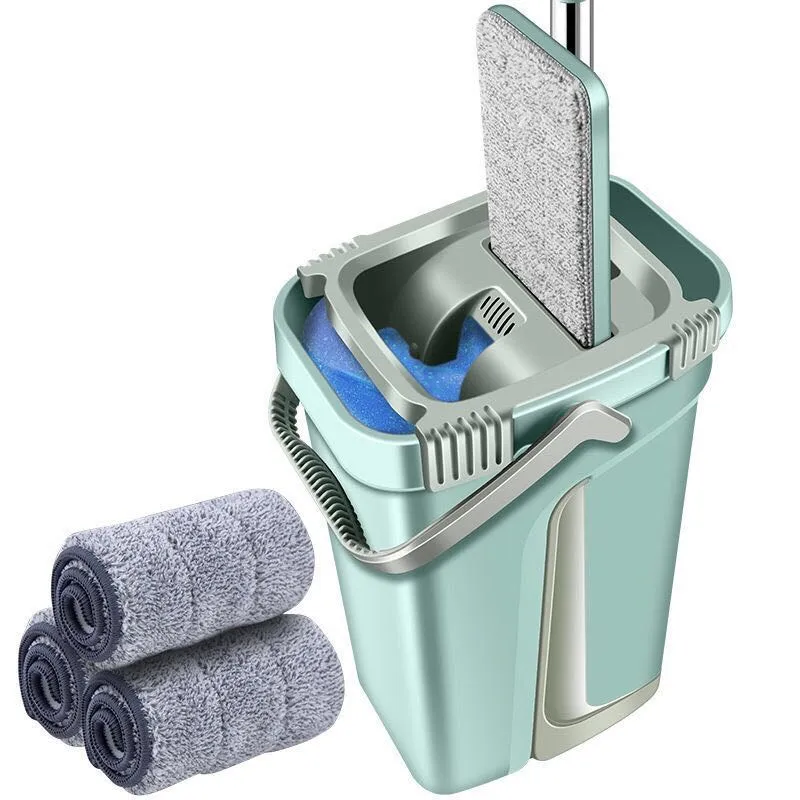 

Avoid Hand Washing Magic Microfiber Cleaning Mops With Bucket Home Automatic Flat Squeeze Bathroom Floor Cleaner Hand Free Mop