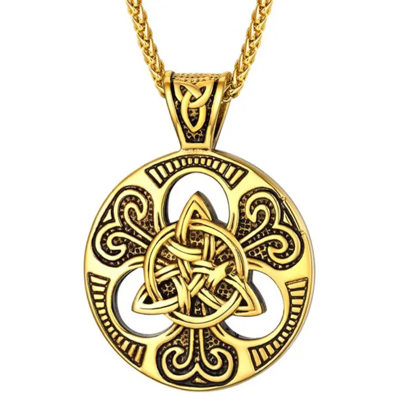 New Retro Nordic Celtic Knot Symbol Pendant Men\\\\\'s Necklace Amulet Jewelry Gift