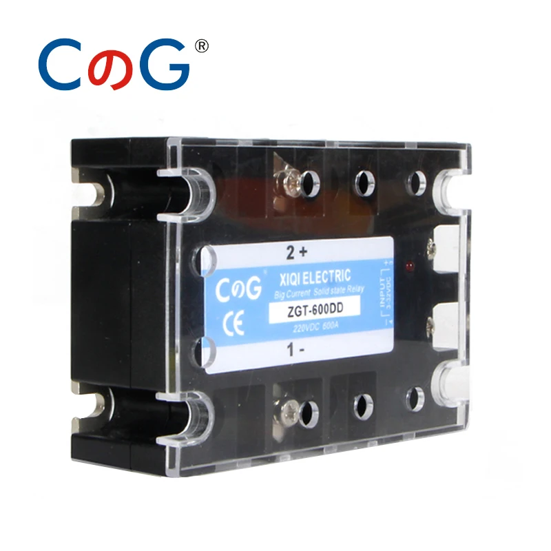 CG SSR-600DD 600A 220V 600V Big Voltage Single 1Phase JGX DC Control DC Heat Sink 3-32VDC To 5-220VDC 600A DD Solid State Relay