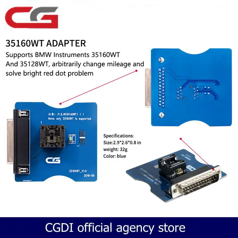 35160WT Adapters for CG Pro 9S12 Key programmer support Mileage Solve the Red Dot Problem Free ship