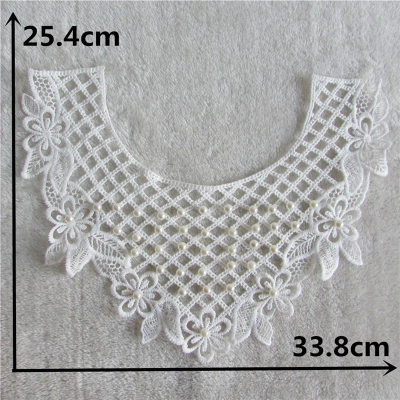 ABS Pearl Lace collar Laces Application for sewing Embroidered fabrics for dresses Craft materials baby hair bands Accessories