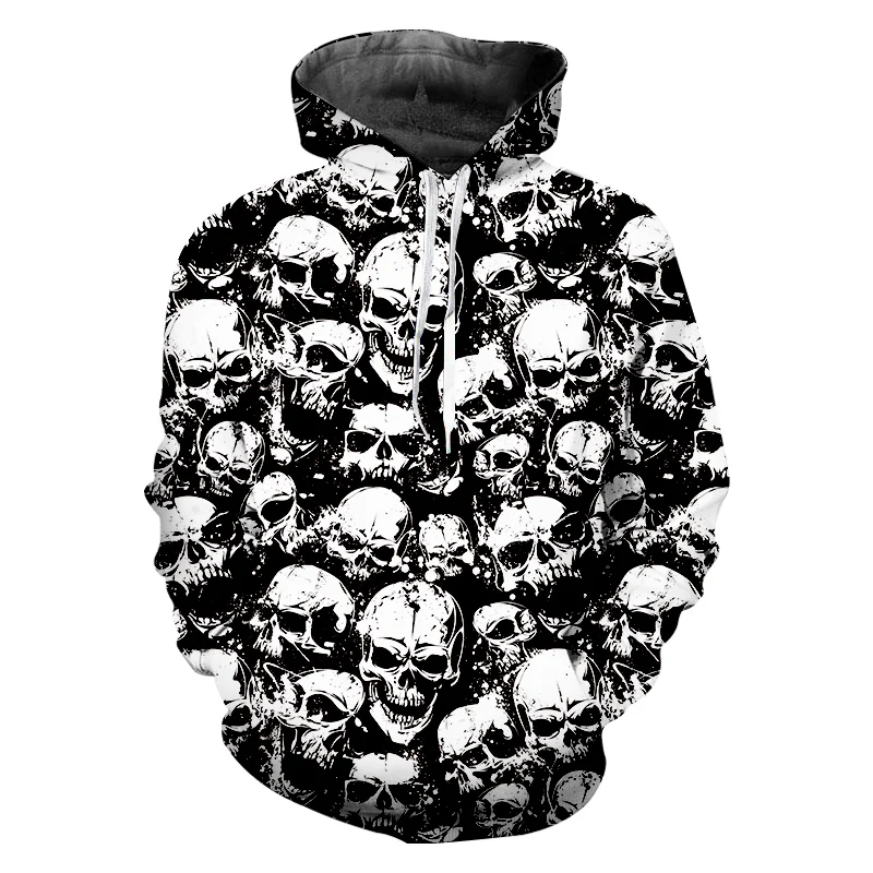 

LCFA 3D Print Skull Punk Sweatshirt Hoodie Man Spring Fall Men Sportswear Hoodies Cool Hip Hop Streetwear Punk Hoody 4XL