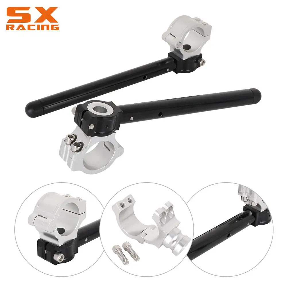 Motorcycle Handlebar Racing Adjustable 31 33 35 36 37 41 43 48 50 mm Clip On Ons Fork Handlebars Handle Bar Cafe Racer