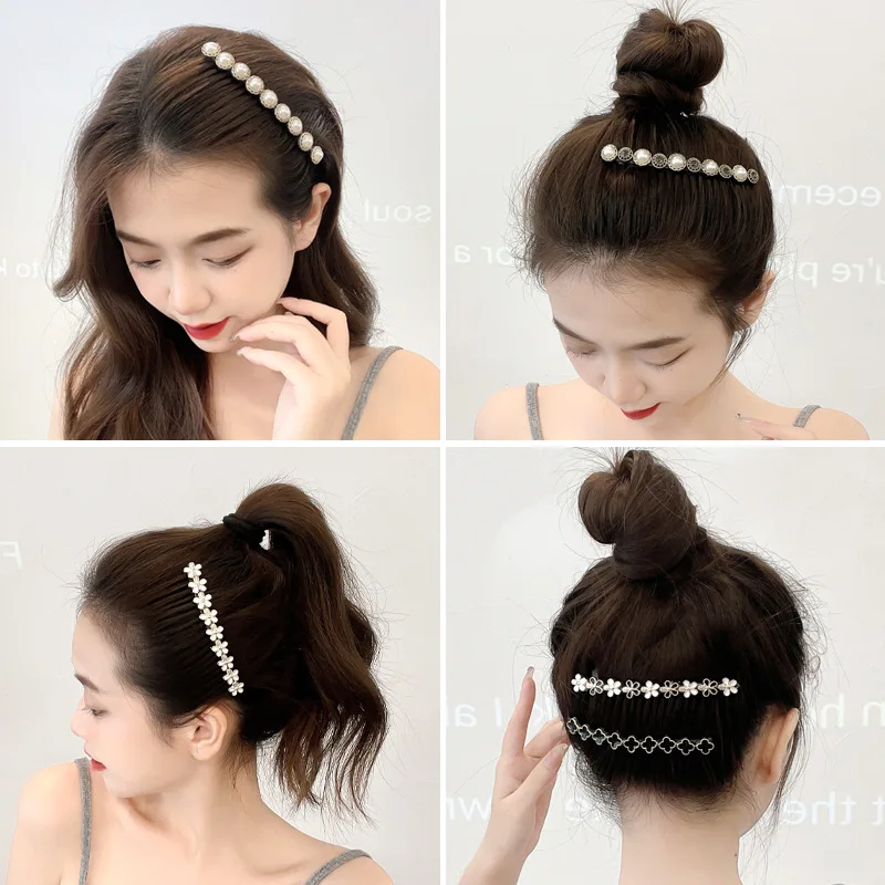 1PC Fashion Women Hairpins Rhinestone Pearl Hair Combs Clip Claw For Woman Barrettes Hair Maker Bun Hair Accessories Headwear