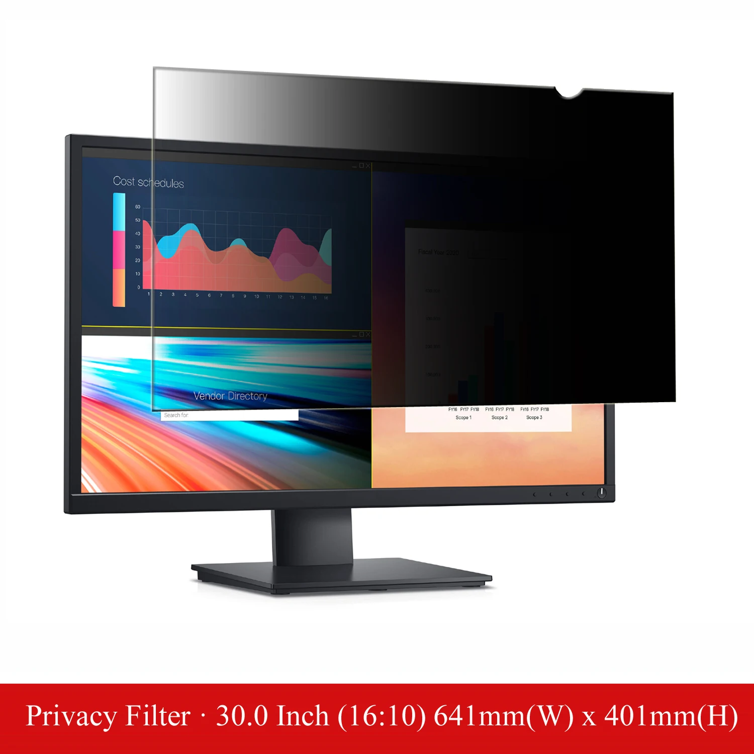 30 cal Anti-Glare komputera filtr prywatyzujący folia zabezpieczająca ekran dla Monitor biurkowy panoramiczny współczynnik proporcji 16:10