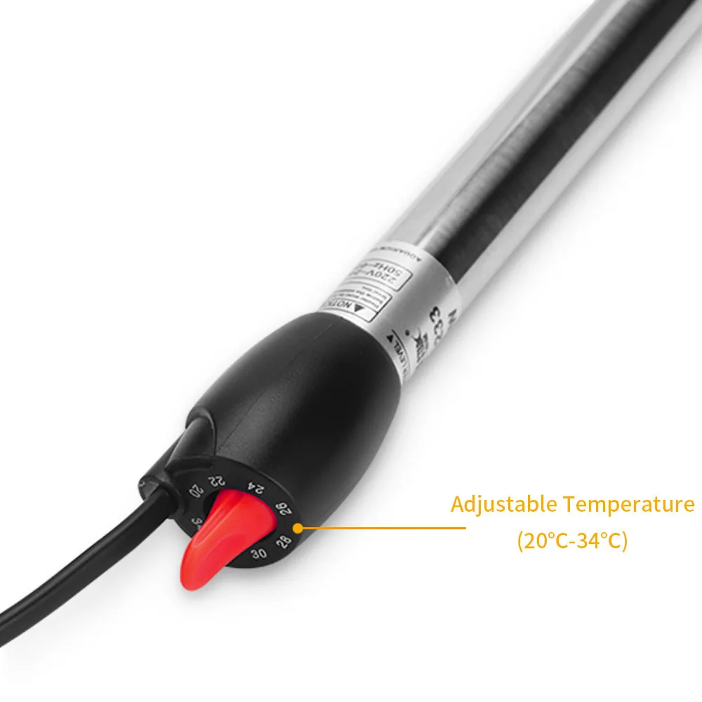 Aquarium heater stainless steel adjustable diving constant temperature heating rod 220-240V fish tank 50/100W/200W/300W/500W