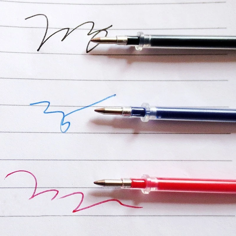 Rechargement de stylo 0.5mm, tiges de Signature pour poignées 0.5mm rouge bleu noir recharge d'encre fournitures de bureau et scolaires 10 pièces/lot