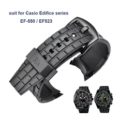 Watch Band Suit for Casio Edifice Series Watch Strap EF-550 / EF523 Rubber Resin Strap Watch