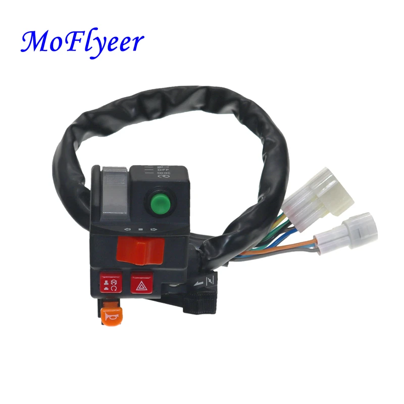 

MoFlyeer Motorcycle Switch 7/8" 22mm Handlebar Mount High/Low Beam Light Turn Signal Horn Light Ignition Start Kill Switch